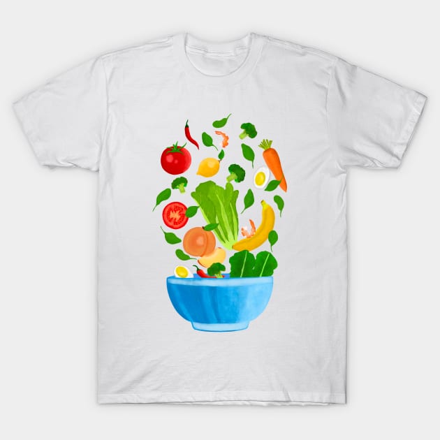 Healthy Food T-Shirt by Tebscooler